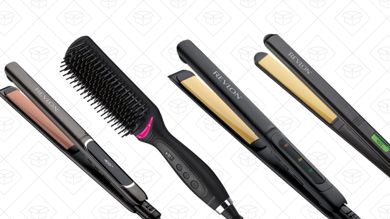 Revlon Salon X-Long Digital Ceramic Flat Iron | $30 | Amazon | Clip $10 CouponRevlon Salon Straightening and Curling Copper Flat Iron | $22 | Amazon | Clip $10 CouponRevlon Straightening and Curling Ceramic Flat Iron | $14 | Amazon | Clip $10 CouponRevlon Salon One Step Extra Long Straightening Heated Hair Brush | $25 | Amazon | Clip $10 coupon